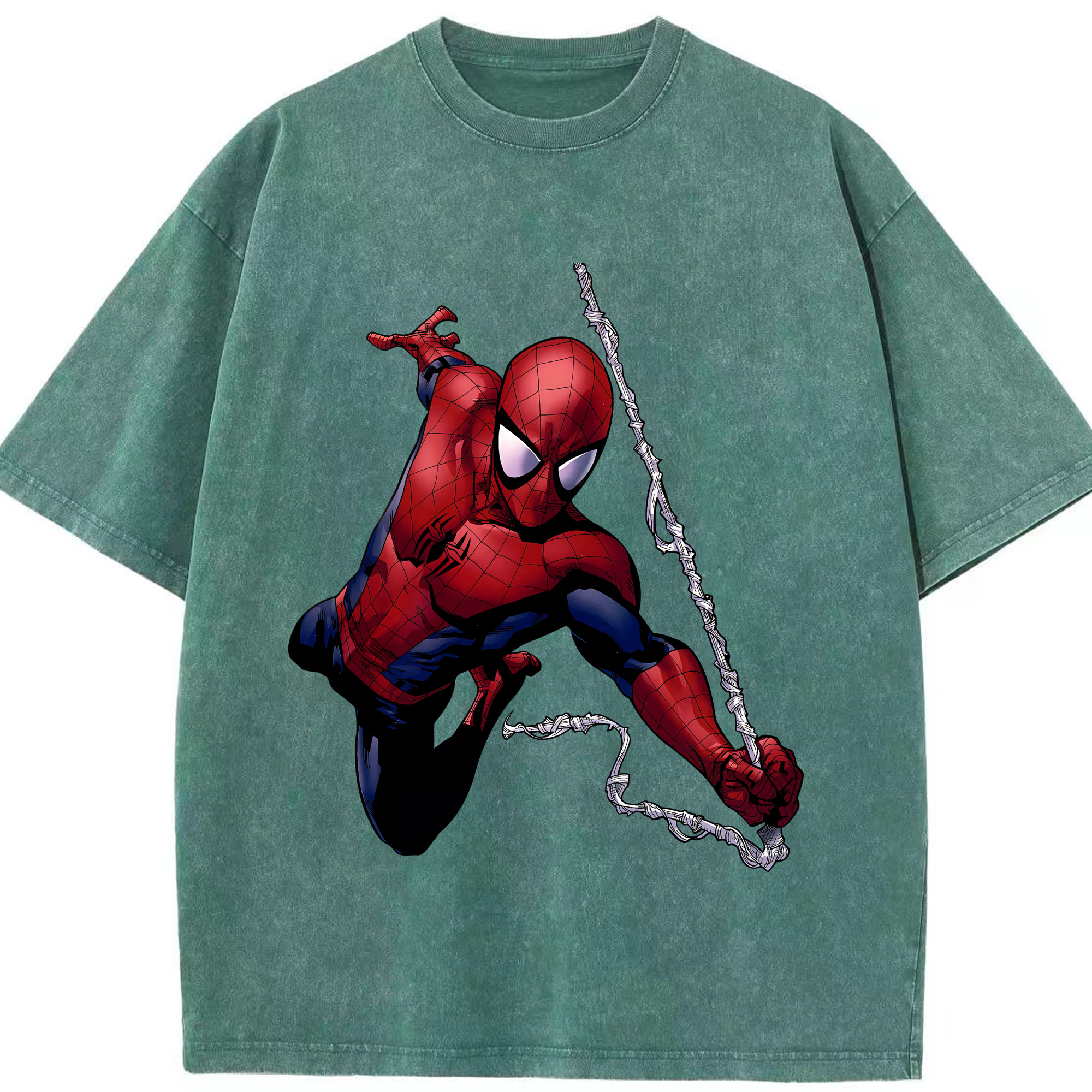 （画像用） Spider Man スパイダーマン 綿100% ヴィンテージ風 半袖Tシャツ（フロントプリント）